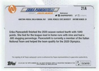 2021 Topps On-Demand Set #8 - Athletes Unlimited Softball - Autographs #21A Erika Piancastelli Back